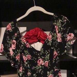 Topshop rose dress with slits